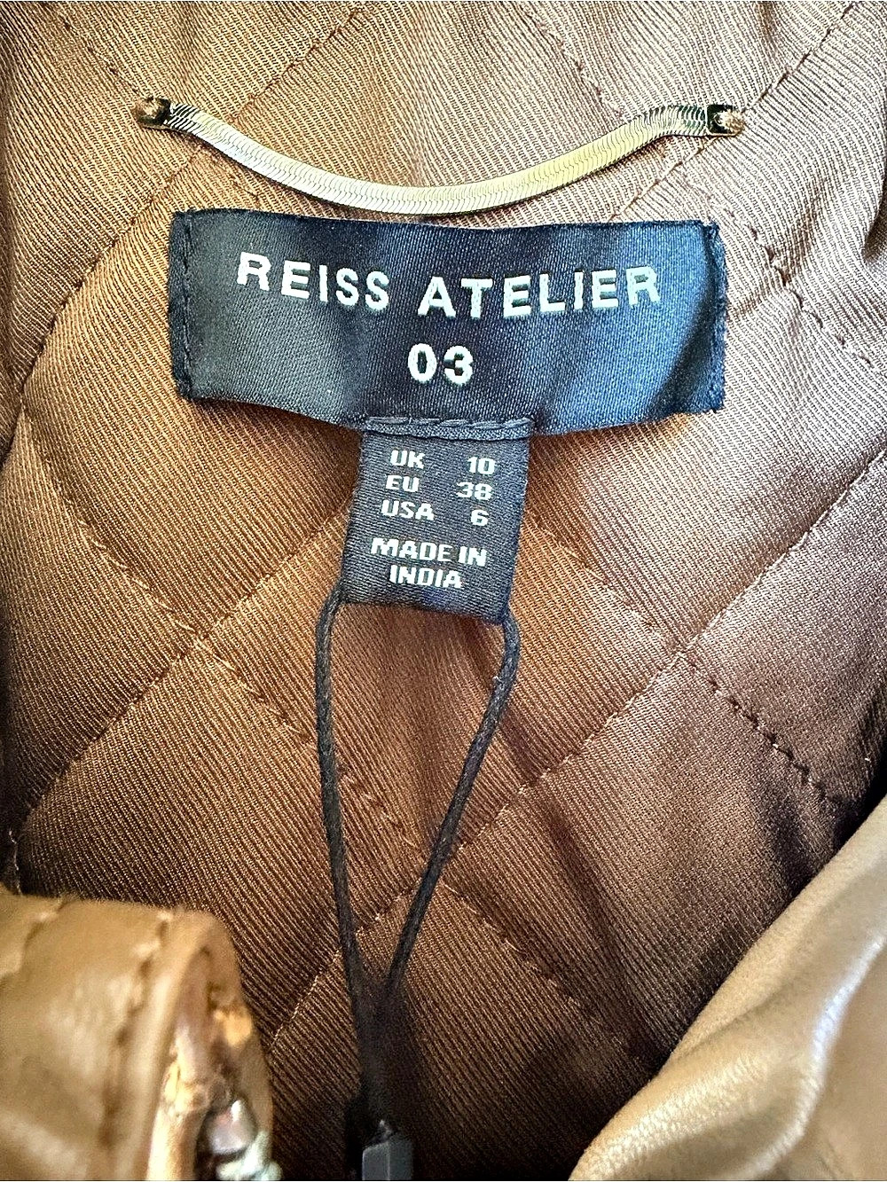 Reiss Tan Dru Atelier Leather
Latched-Collar Bomber Jacket - Picture 6 of 11